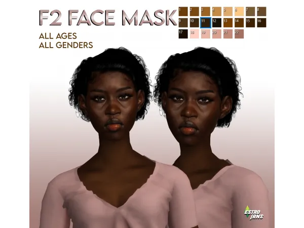 Alpha F2 Face Mask by Estrojans - The Sims 4 Custom Content