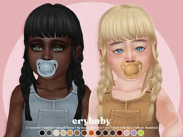 Maxis Match crybaby jeen hair (imvikai) - The Sims 4 Custom Content
