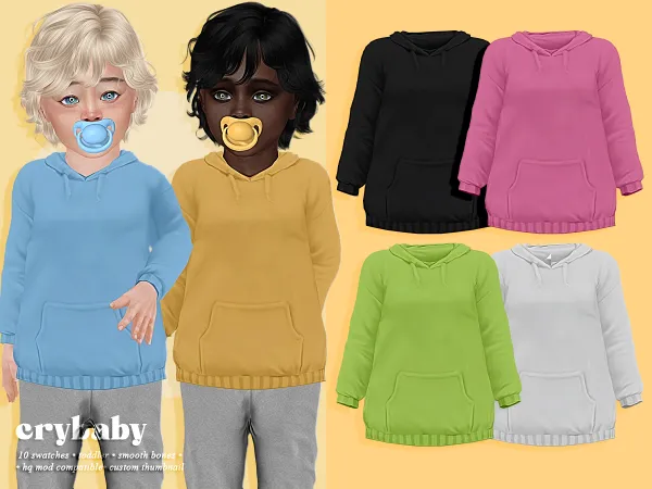 Alpha crybaby nomoschino hoddie (jwofles) toddler f - The Sims 4 Custom Content