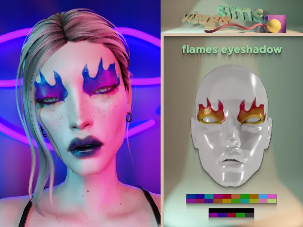 Alpha flames eyeshadow - The Sims 4 Custom Content