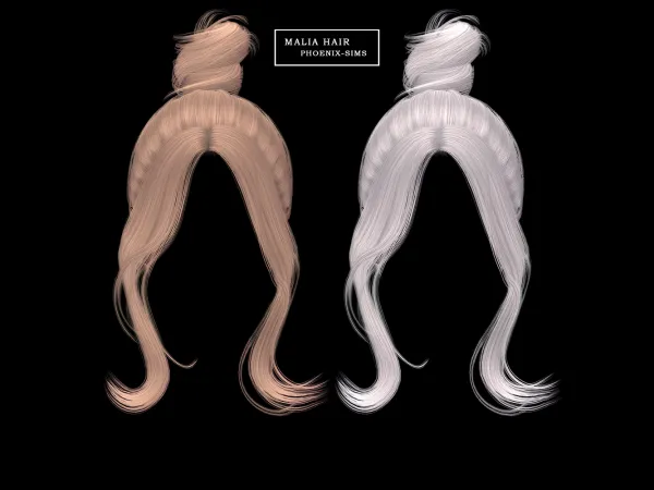 Alpha Malia Hair - The Sims 4 Custom Content