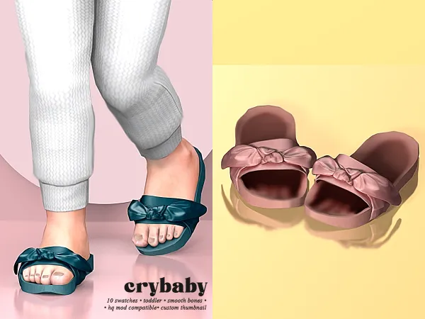 Mix crybaby fenty pura bow slides (slyd) - The Sims 4 Custom Content