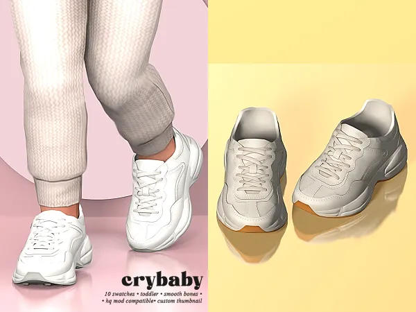 Mix crybaby withe leather sneakers (jius) - The Sims 4 Custom Content
