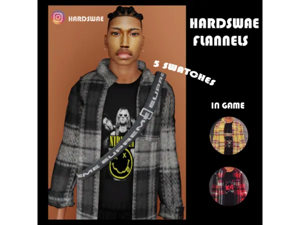 Alpha HARDSWAE POSE PACK FLANNELS (RECOLOR) - The Sims 4 Custom Content