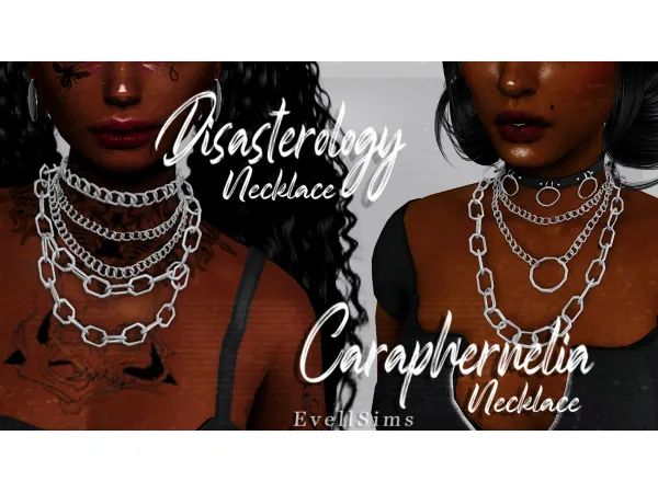 Alpha Caraphernelia Disasterology Necklaces by EvellSims - The Sims 4 Custom Content