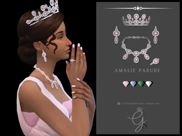 Mix Amalie Parure by Glitterberry Sims - The Sims 4 Custom Content