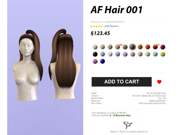 Alpha AF Hair 001 by Nightingale Sims - The Sims 4 Custom Content