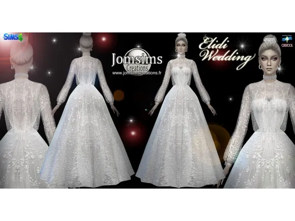Alpha Elidi Robe De Mariée by jomsimscreations - The Sims 4 Custom Content