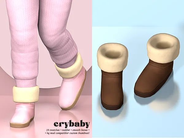 Mix crybaby comfy shearling boots (nords) - The Sims 4 Custom Content