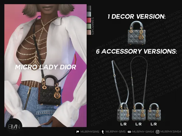 Alpha Micro Lady Dior Bag - The Sims 4 Custom Content