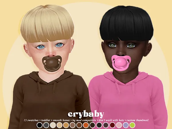 Maxis Match crybaby easton hair (veve) - The Sims 4 Custom Content