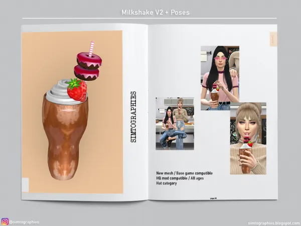 Alpha Milkshake V2 Poses - The Sims 4 Custom Content