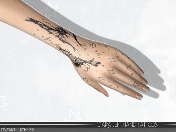 Mix Ciara left hand tattoos - The Sims 4 Custom Content