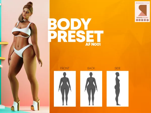 Alpha AF BODY PRESET N001 - The Sims 4 Custom Content