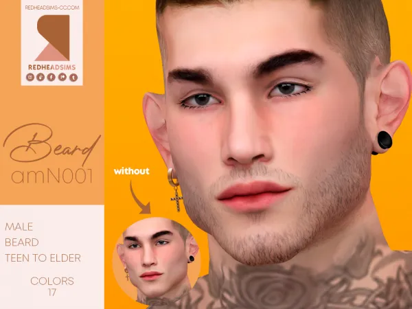 Alpha AM BEARD N001 - The Sims 4 Custom Content