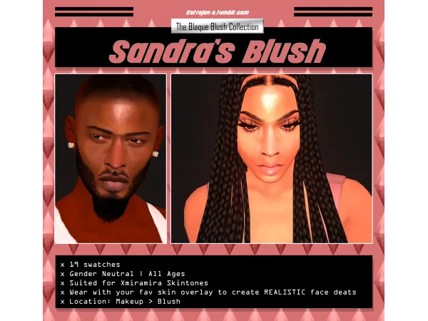 Alpha Sandra's Blush by Estrojans - The Sims 4 Custom Content