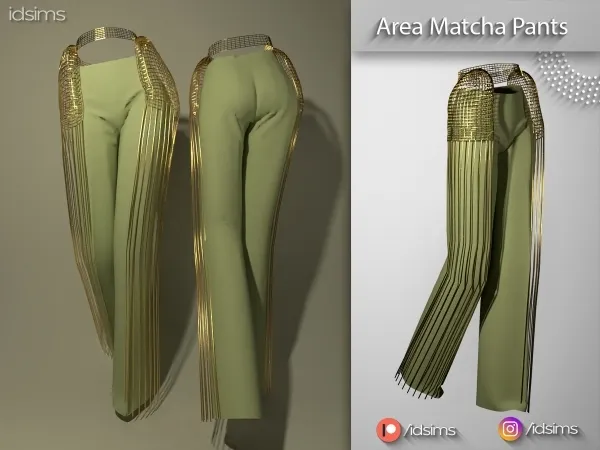 Alpha Area Matcha Pants - The Sims 4 Custom Content