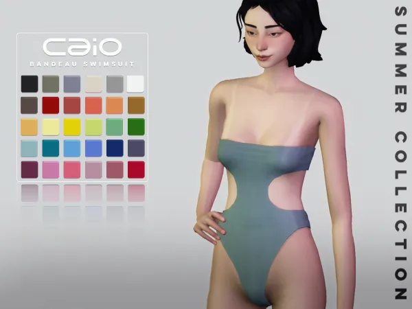 Maxis Match Bandeau Swimsuit (Summer Collection) - The Sims 4 Custom Content