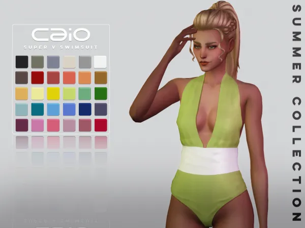 Maxis Match Super V Swimsuit (Summer Collection) - The Sims 4 Custom Content