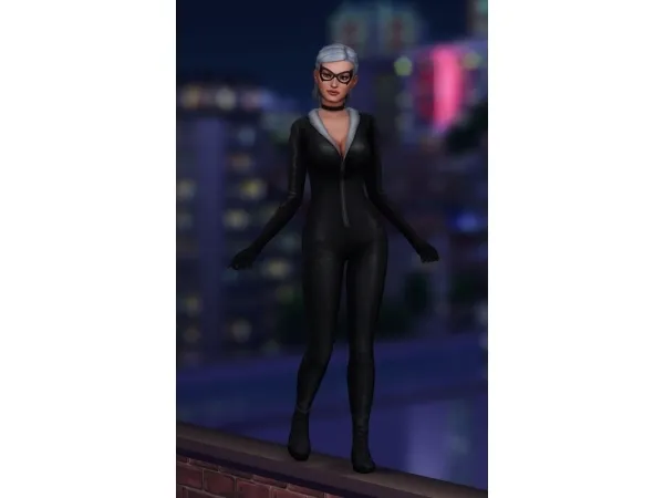 Maxis Match Black Cat suit mask - The Sims 4 Custom Content