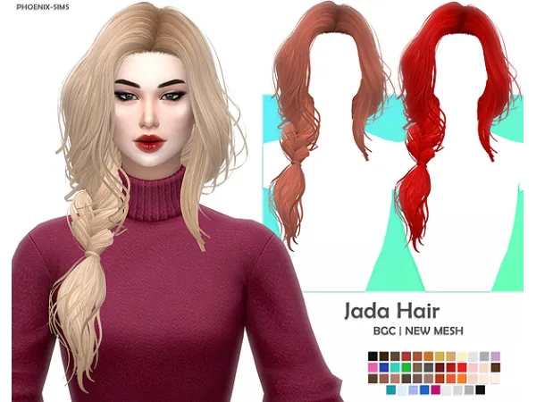 Alpha Jada Hair - The Sims 4 Custom Content