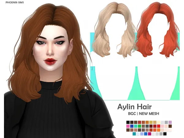 Alpha Aylin Hair - The Sims 4 Custom Content