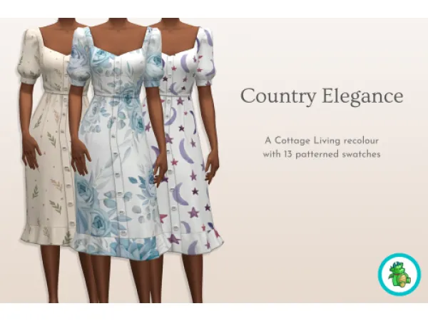 Maxis Match Country Elegance and Cottage Cuteness Dresses - The Sims 4 Custom Content