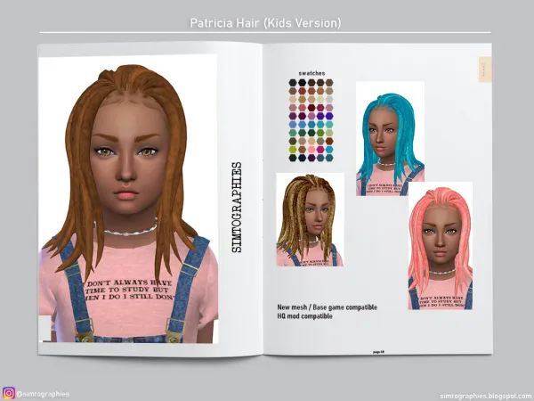 Mix Patricia Hair (Kids) - The Sims 4 Custom Content