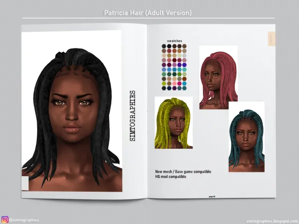 Mix Patricia Hair - The Sims 4 Custom Content