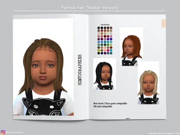 Mix Patricia Hair (Toddlers) - The Sims 4 Custom Content