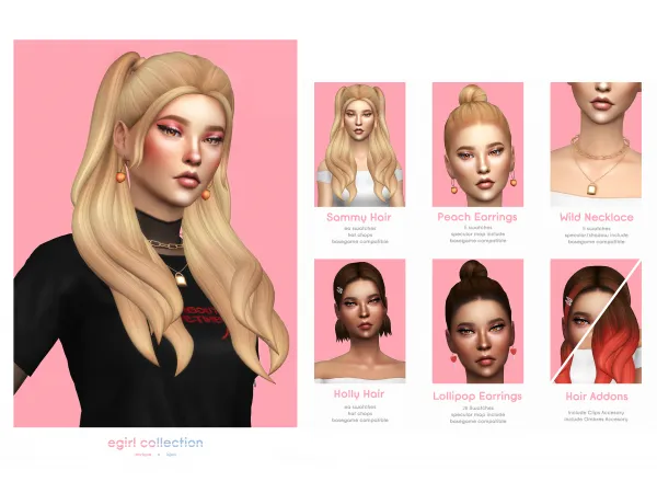 Maxis Match Egirl Collection Enrique x Isjao - The Sims 4 Custom Content