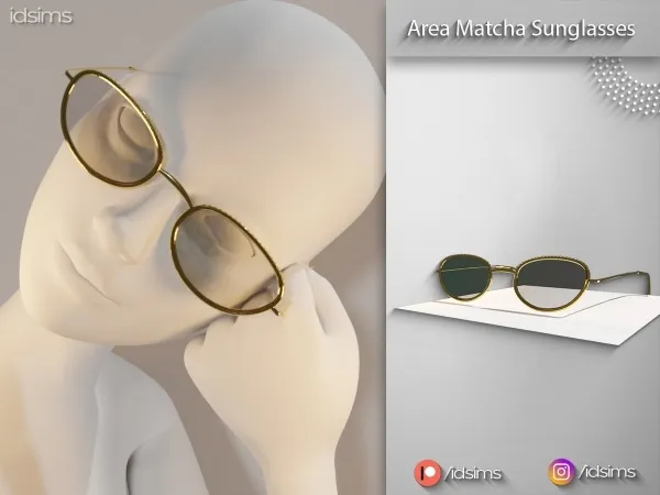 Alpha Area Matcha Sunglasses - The Sims 4 Custom Content