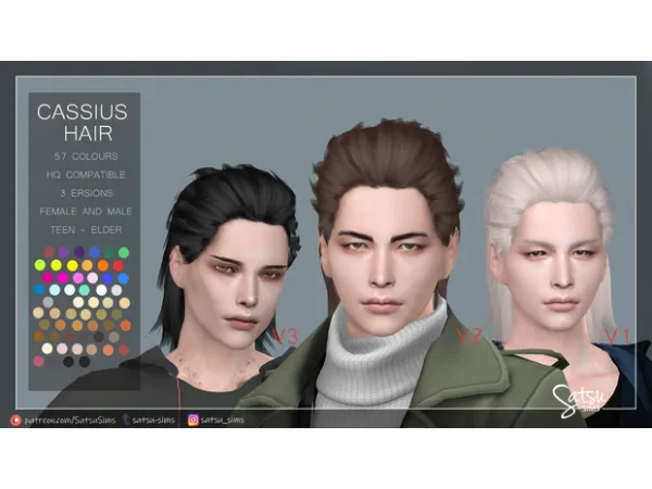 Alpha Cassius Hairstyle - The Sims 4 Custom Content