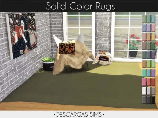 Mix Solid Color Rugs - The Sims 4 Custom Content