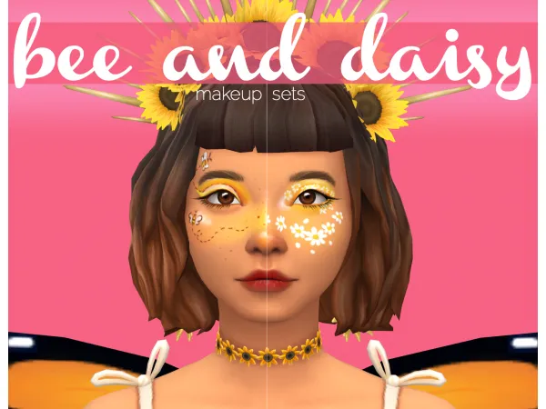 Maxis Match Bee and Daisy Makeup Sets by Bellassims - The Sims 4 Custom Content