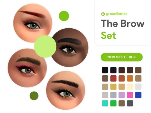 Maxis Match The Brow Set greenllamas by greenllamas - The Sims 4 Custom Content