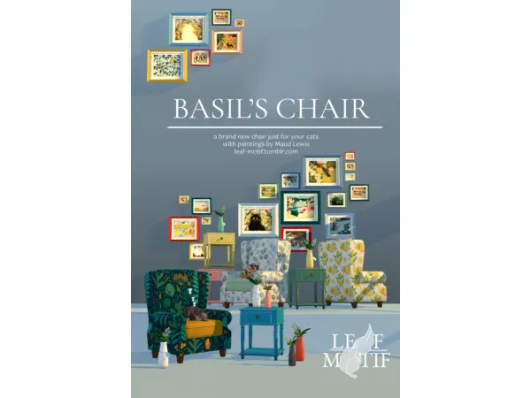 Maxis Match Basils Chair motif by leaf - The Sims 4 Custom Content