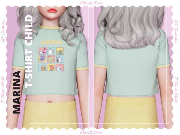 Alpha Marina T Shirt Child - The Sims 4 Custom Content