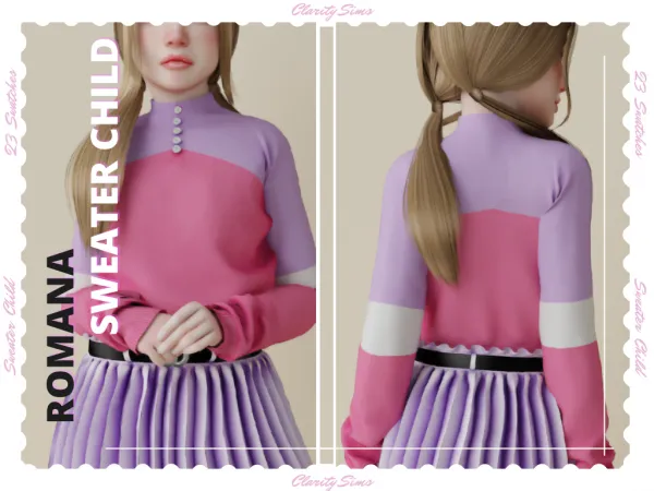 Alpha Romana Sweater Child - The Sims 4 Custom Content