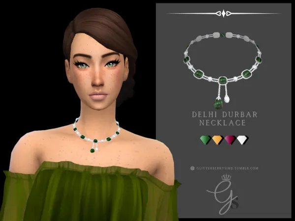 Mix Delhi Durbar Necklace by Glitterberry Sims - The Sims 4 Custom Content