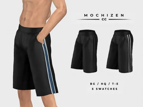 Alpha Mochizen Gym Shorts by mochizen-cc - The Sims 4 custom content