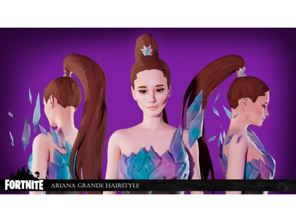 Alpha FORNITE Ariana Grande Hairstyle sims by Mimoto - The Sims 4 Custom Content
