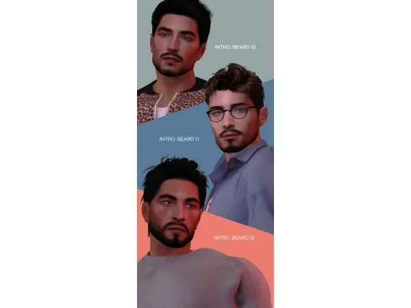 Mix [INTRO] Beard 10 11 and 12 - The Sims 4 Custom Content
