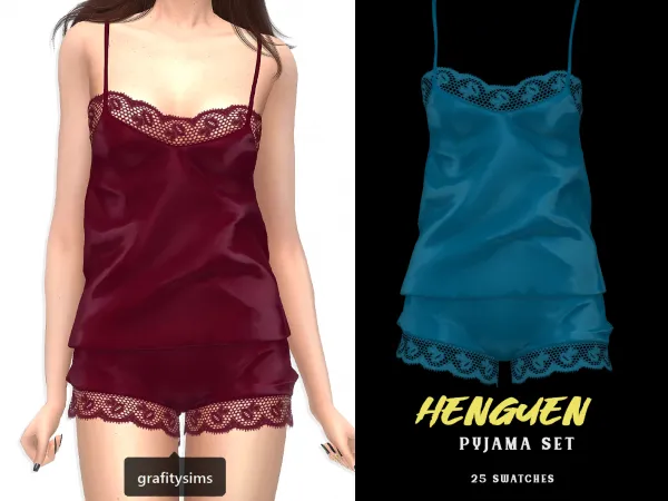 Alpha Henguen Pyjama Set - The Sims 4 Custom Content