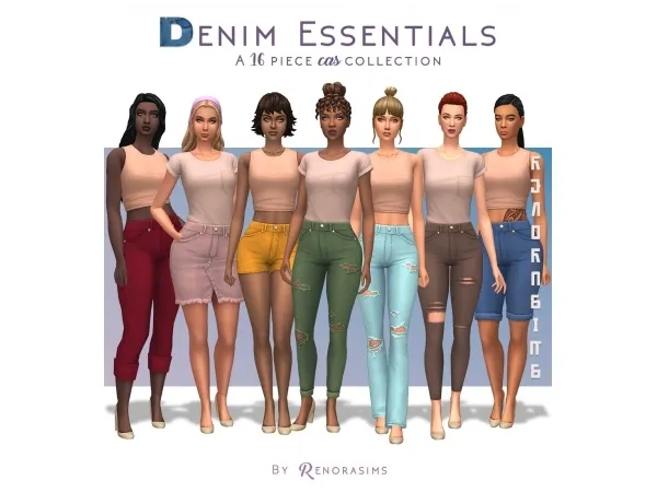 Maxis Match Denim Essentials Collection - The Sims 4 Custom Content