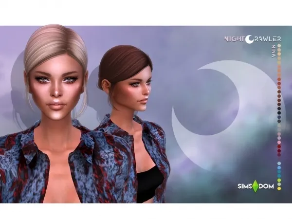 Alpha bergdorf x nightcrawler collab mina hair - The Sims 4 Custom Content