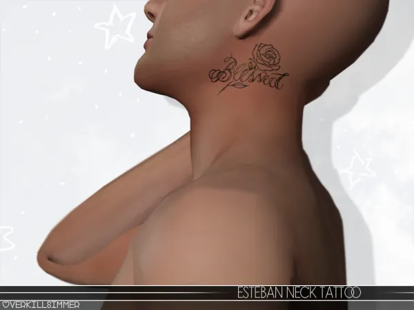 Mix Esteban neck tattoo - The Sims 4 Custom Content