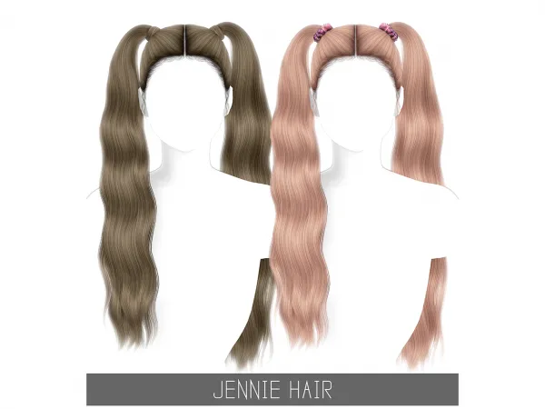 Alpha JENNIE HAIR by simpliciaty - The Sims 4 Custom Content