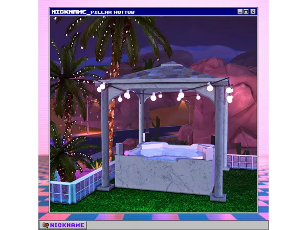 Alpha Pillar hot tub by give me a nickname - The Sims 4 Custom Content
