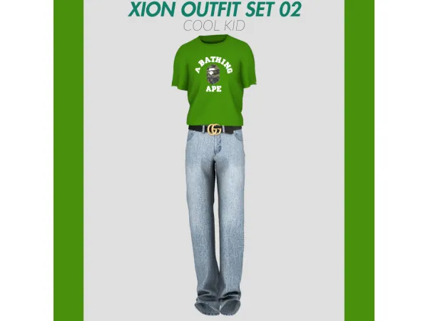 Alpha XION Outfit set 02_ COOL KID by XION - The Sims 4 Custom Content